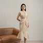 Sleeveless Embellished Midi Dress with Ruffle Hem