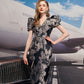 Puffed Sleeves Midi Bodycon Dress