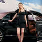 Black Sweetheart Neckline Mini Dress with Puff Sleeves
