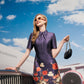 Silk Shirt Dress with Floral Hem for Chic Occasions