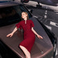 Short Pleated Sleeve Bodycon Dress