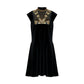 Black Velvet Dress with Lace Detailing
