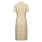 Tweed Midi Dress with Pleated Collar