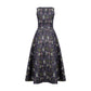 Floral Jacquard Brocade A-Line Dress