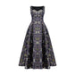 Floral Jacquard Brocade A-Line Dress
