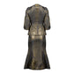 Jacquard Brocade Skirt and Blouse Set with Bow Detail