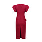 Structured Gabardine Midi Dress with Statement Bow