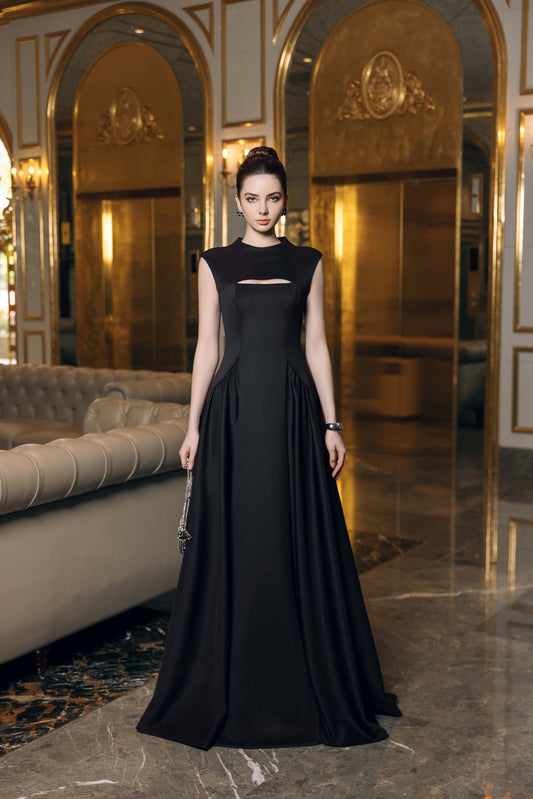Black Cutout Evening Gown