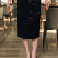 Luxury Brocade Blazer & Embellished Black Midi Skirt Set