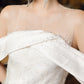 Off-Shoulder Embroidered White Evening Gown