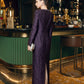 Plum Lace Evening Dress with Crystal Accents