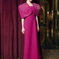 Magenta Evening Gown with Embellished Detachable Capelet