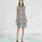 Black and Silver Floral Cocktail Dress