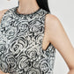 Black and Silver Floral Cocktail Dress