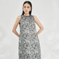 Black and Silver Floral Cocktail Dress