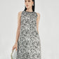 Black and Silver Floral Cocktail Dress