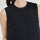 Sleeveless Black A-Line Dress with Detailed Stitching
