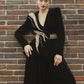 Black Velvet Pantsuit with Embellished Silver Details