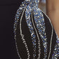 Black Evening Gown with Intricate Silver Embroidery