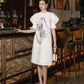 White Queen of Hearts Embroidered Midi Dress
