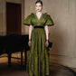 Emerald Opulence Lace Gown