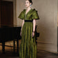 Emerald Opulence Lace Gown