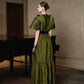 Emerald Opulence Lace Gown