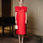Scarlet Elegance Bow Dress
