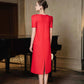 Scarlet Elegance Bow Dress