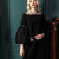 Black Dress with Statement Embellished Sleeve