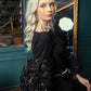 Black Dress with Statement Embellished Sleeve