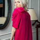Loose-Fit Fuchsia Dress with Floral Shoulder Detail
