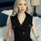 Sleeveless Black Button-Down Dress with Belted Waist