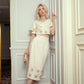 Ivory Embroidered Crop Top and High-Waisted Midi Skirt Set