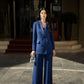 Double-Breasted Navy Blue Blazer