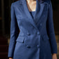 Double-Breasted Navy Blue Blazer