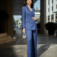 Double-Breasted Navy Blue Blazer