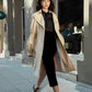 Chic Beige Trench Coat with Puff Sleeves
