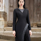 Satin Polyester Silk Coat and Wide-Leg Trousers Set