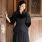 Black Embellished Cape Jacket with Tulle Skirt