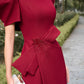 Structured Gabardine Midi Dress with Statement Bow