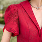 Taffeta and Lace Vest Blouse with Flared Midi Dress