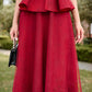 Taffeta and Lace Vest Blouse with Flared Midi Dress