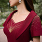 Gabardine and Silk Midi Dress with Lace Detail