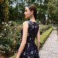 Floral Jacquard Brocade A-Line Dress