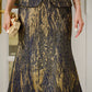 Jacquard Brocade Skirt and Blouse Set with Bow Detail
