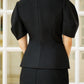 Le SoLeil Gabardine Coat and Dress Set with Embroidered Detailing