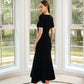 Le SoLeil Twill Embroidered Flared Midi Dress