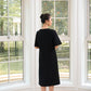 Le SoLeil Gabardine A-Line Dress with Embroidered Detail