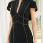 Le SoLeil Gabardine and Silk Structured Midi Dress